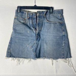 Distressed Jean Skirt